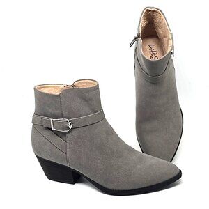 LifeStride Roxanne Gray Ankle Bootie Pointed Toe Boots Women's Size 9.5